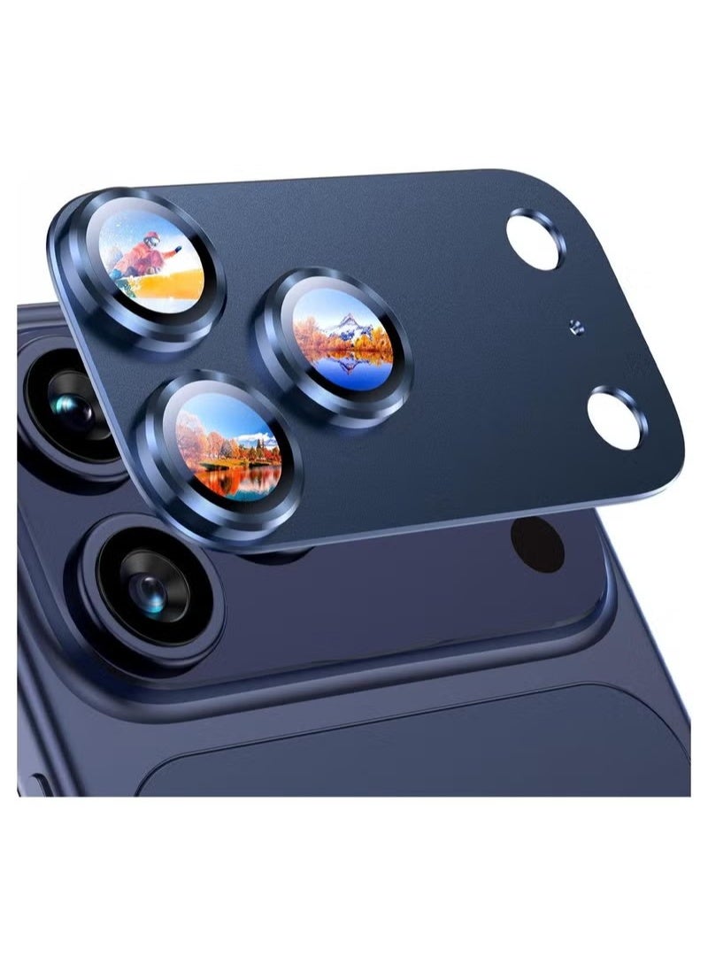 For iPhone 17 Pro Camera Lens Protector Upgrade Strong Adhesion Alloy Metal Tempered Glass Rear Camera Screen Protector Shatterproof Cover Film Accessories Blue - Image 1